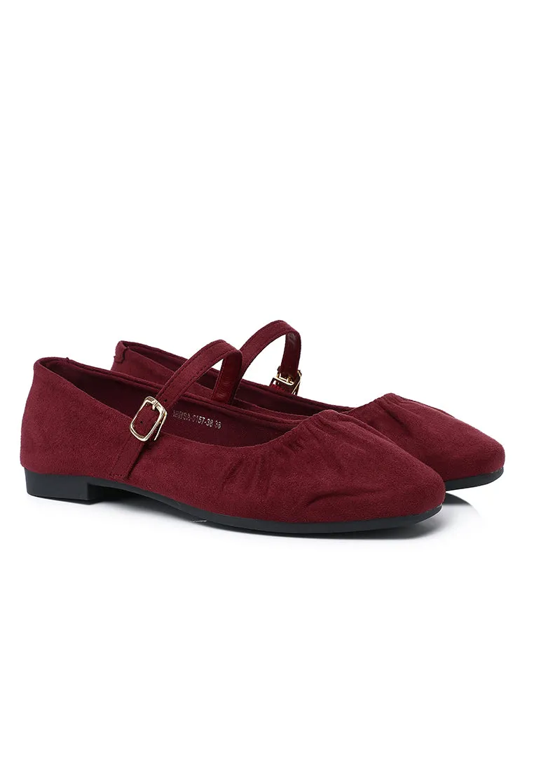 Iris Mary Jane Ballerina & Flats (Maroon)