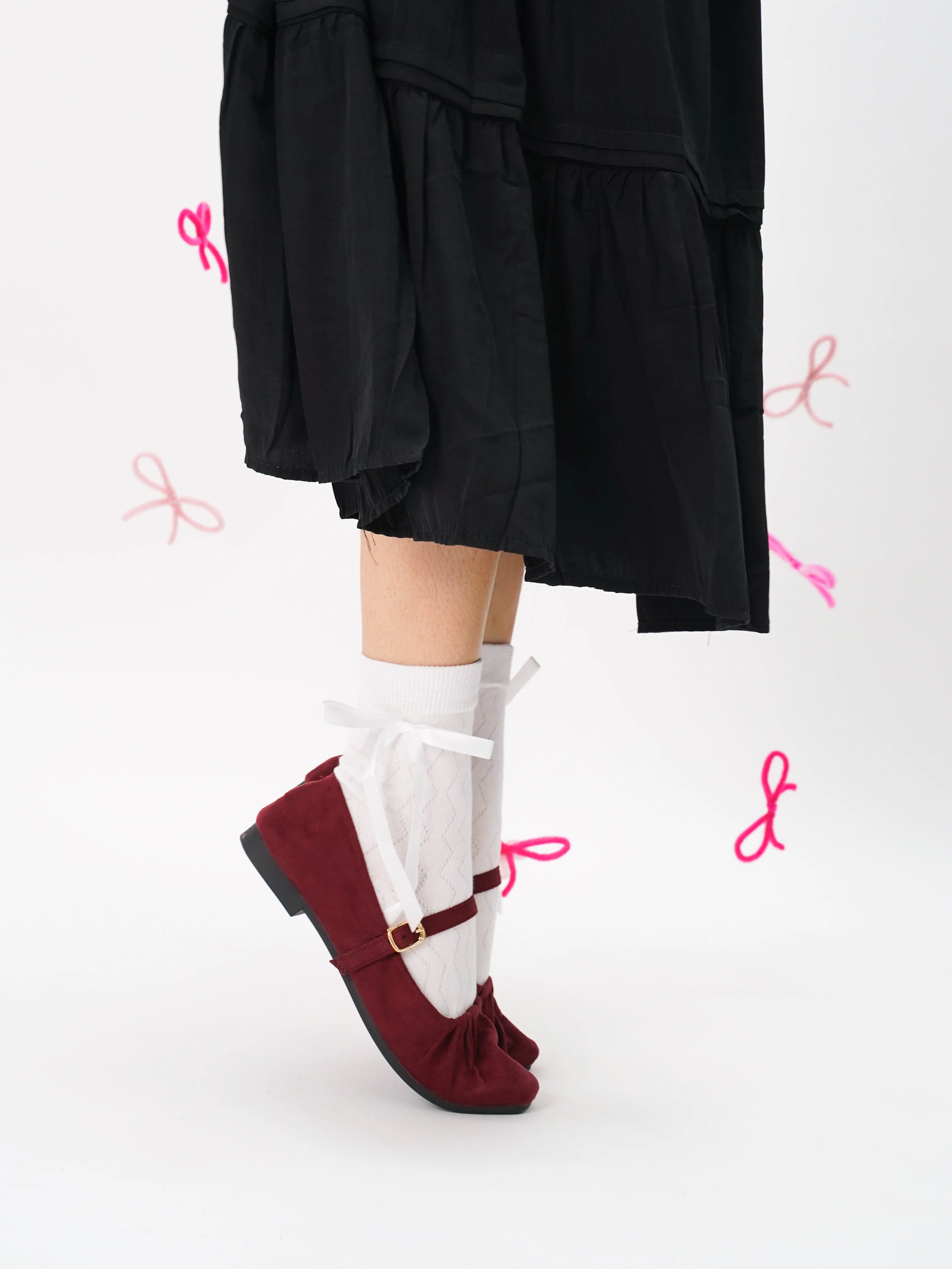Iris Mary Jane Ballerina & Flats (Maroon)