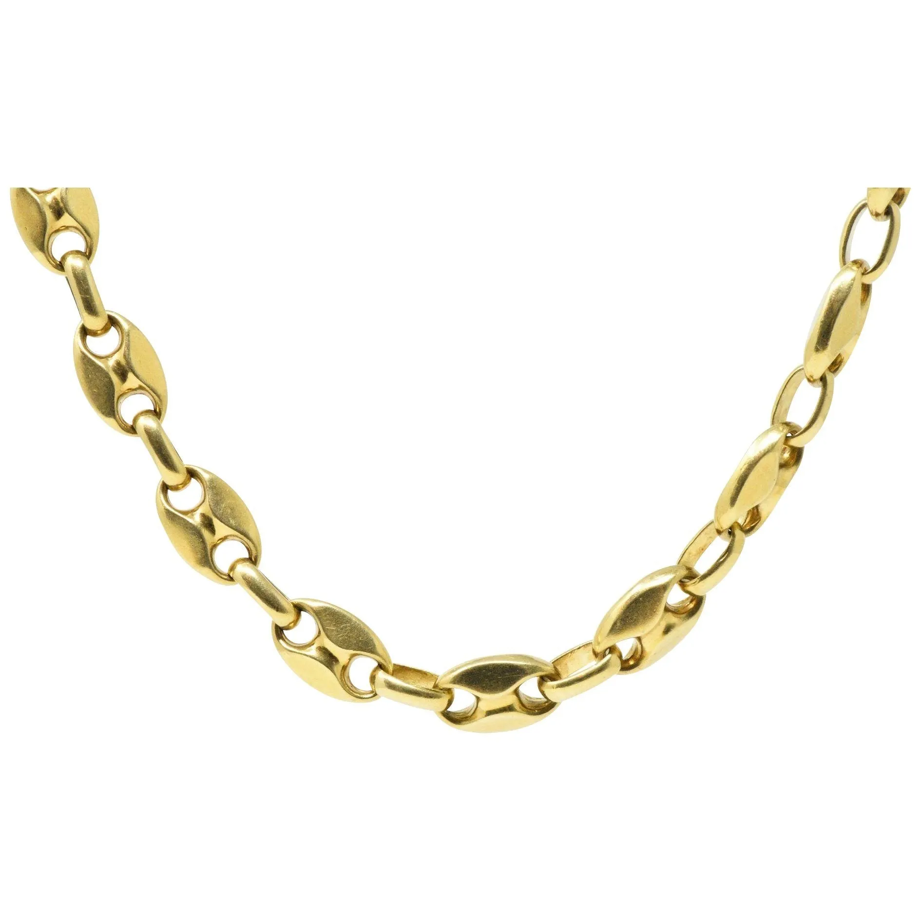 Italian 18K Gold Contemporary Unisex Anchor Link Necklace