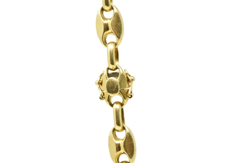 Italian 18K Gold Contemporary Unisex Anchor Link Necklace