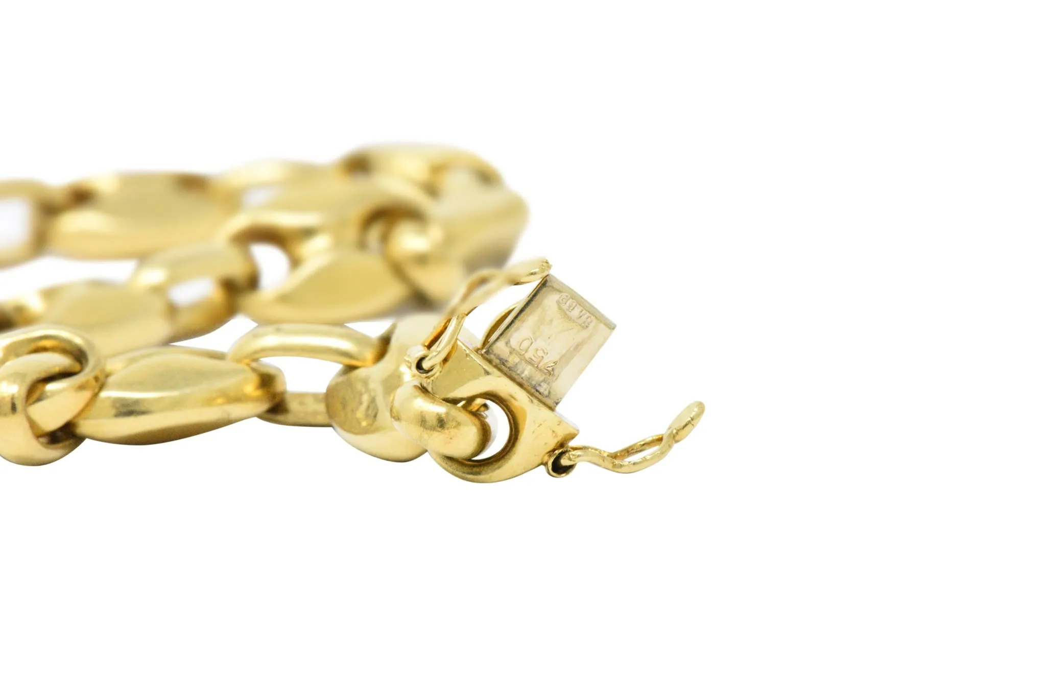 Italian 18K Gold Contemporary Unisex Anchor Link Necklace