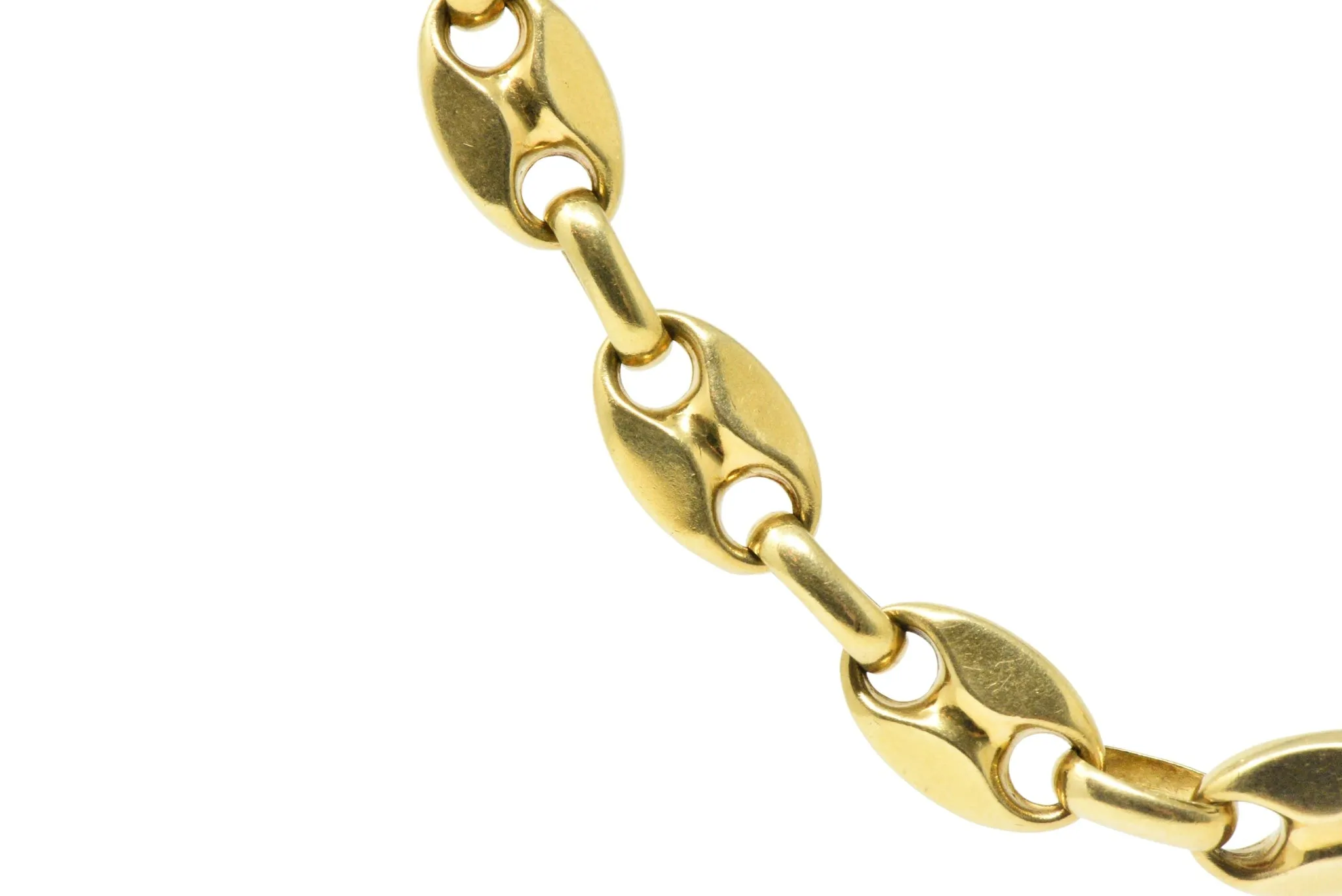 Italian 18K Gold Contemporary Unisex Anchor Link Necklace
