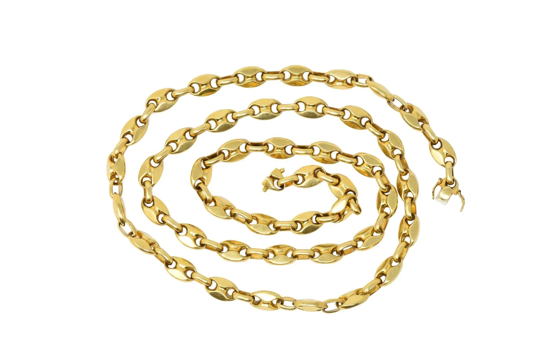 Italian 18K Gold Contemporary Unisex Anchor Link Necklace