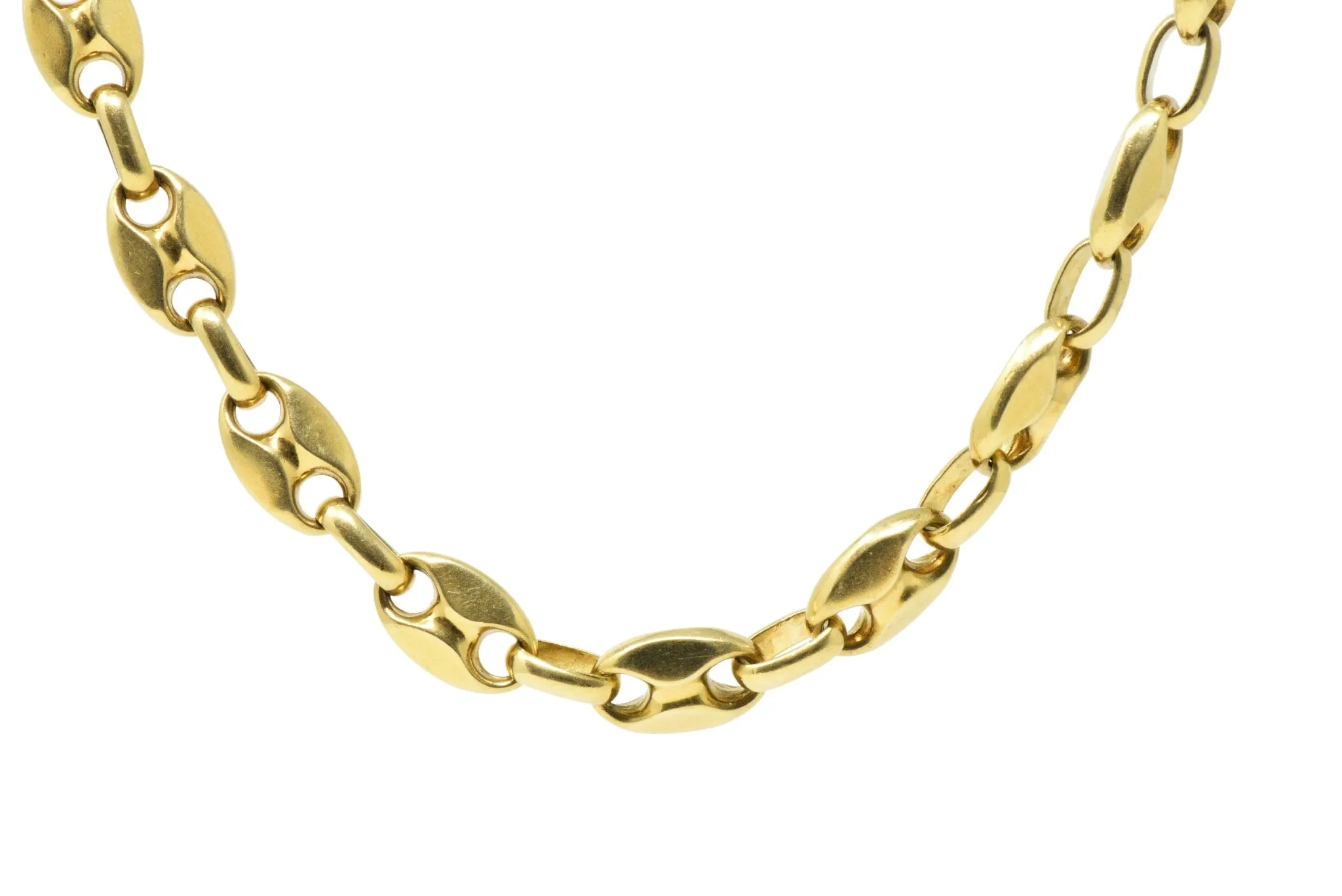 Italian 18K Gold Contemporary Unisex Anchor Link Necklace