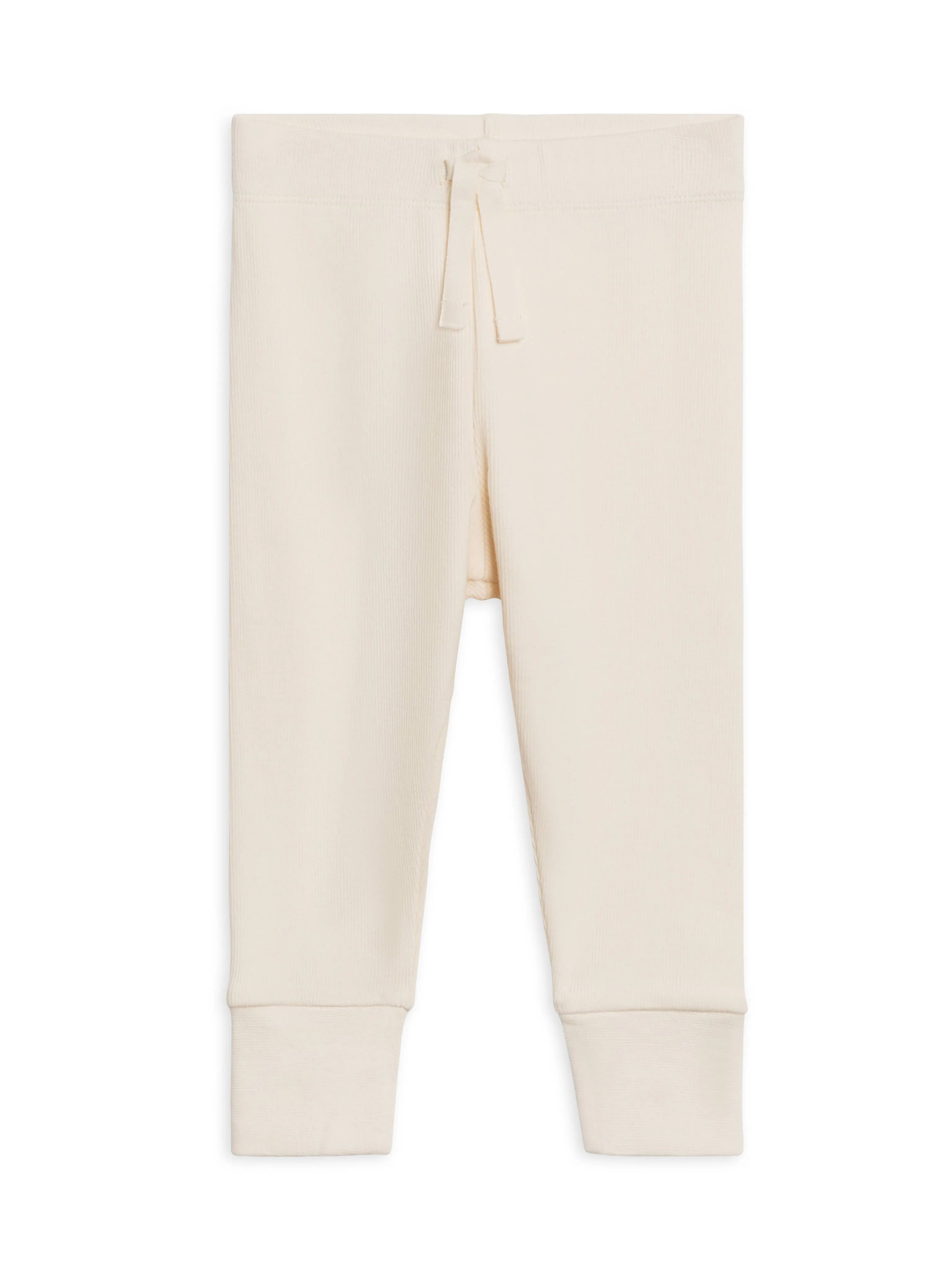 Ivory Ribbed Baby Joggers