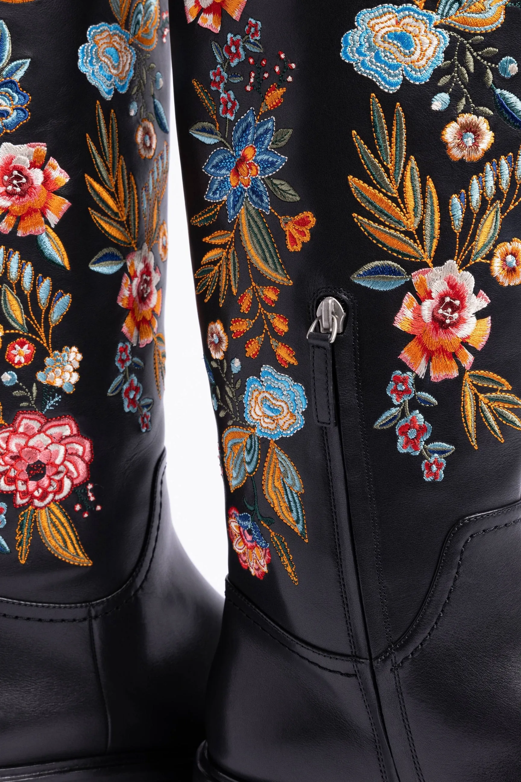 Johnny Was Black Bianca Leather Boot JWS16223