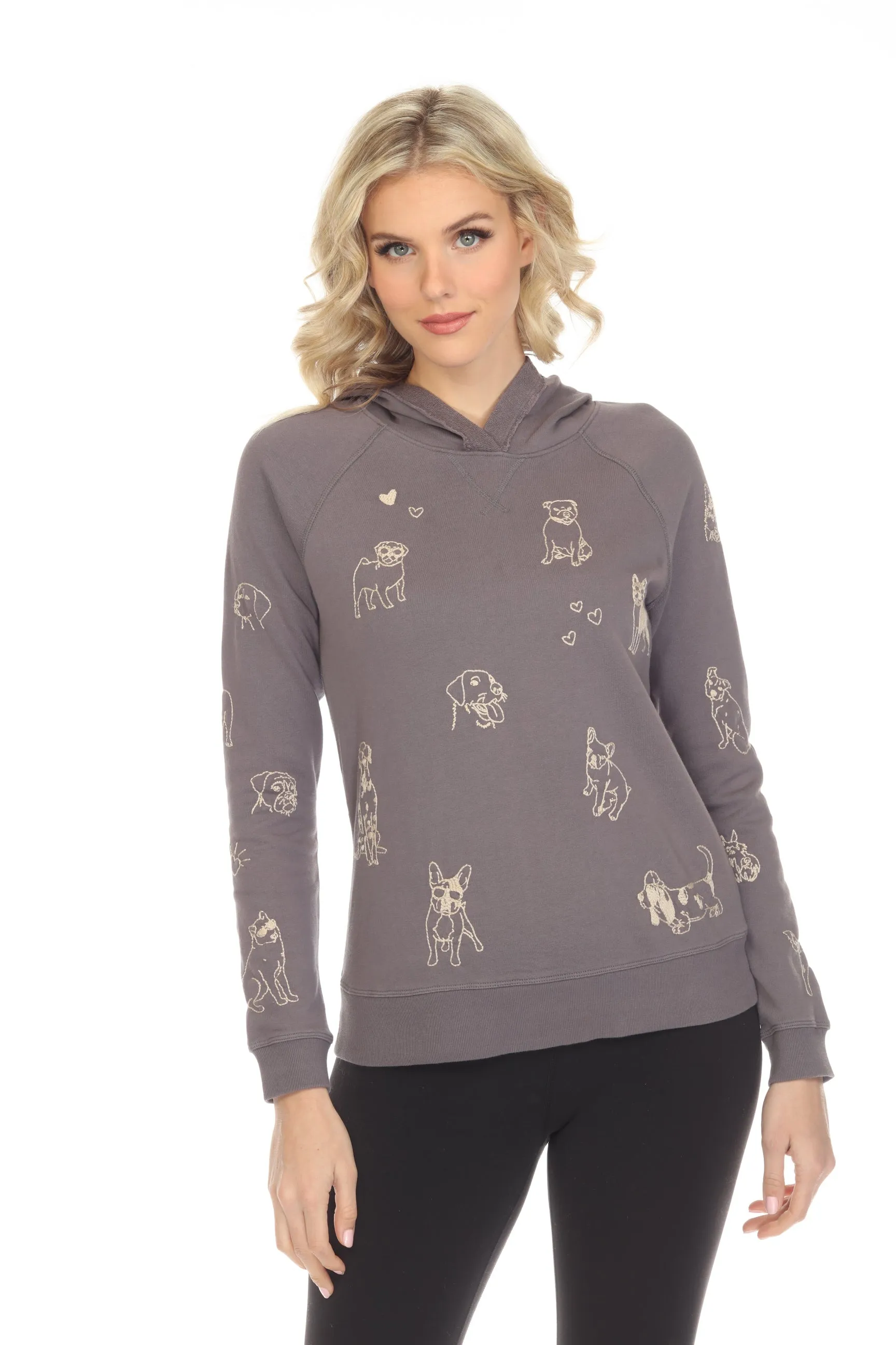 Johnny Was JWLA Tippi Cropped Hooded Sweatshirt Boho Chic J14622