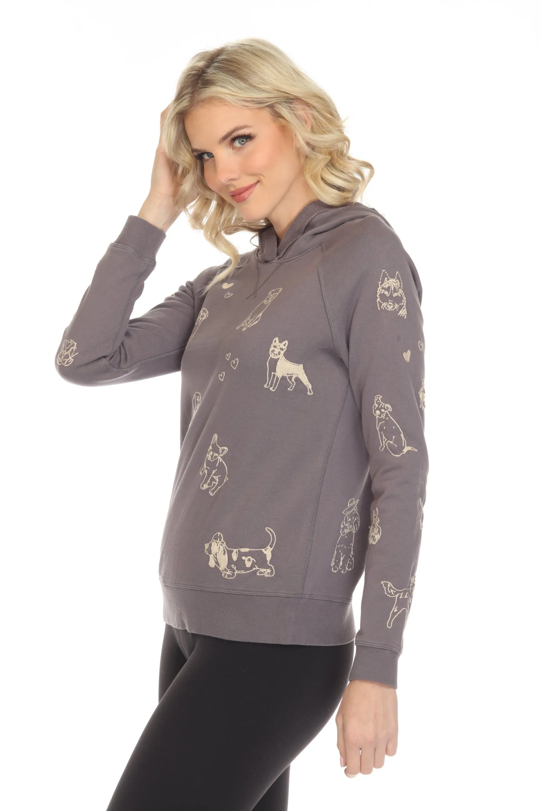 Johnny Was JWLA Tippi Cropped Hooded Sweatshirt Boho Chic J14622