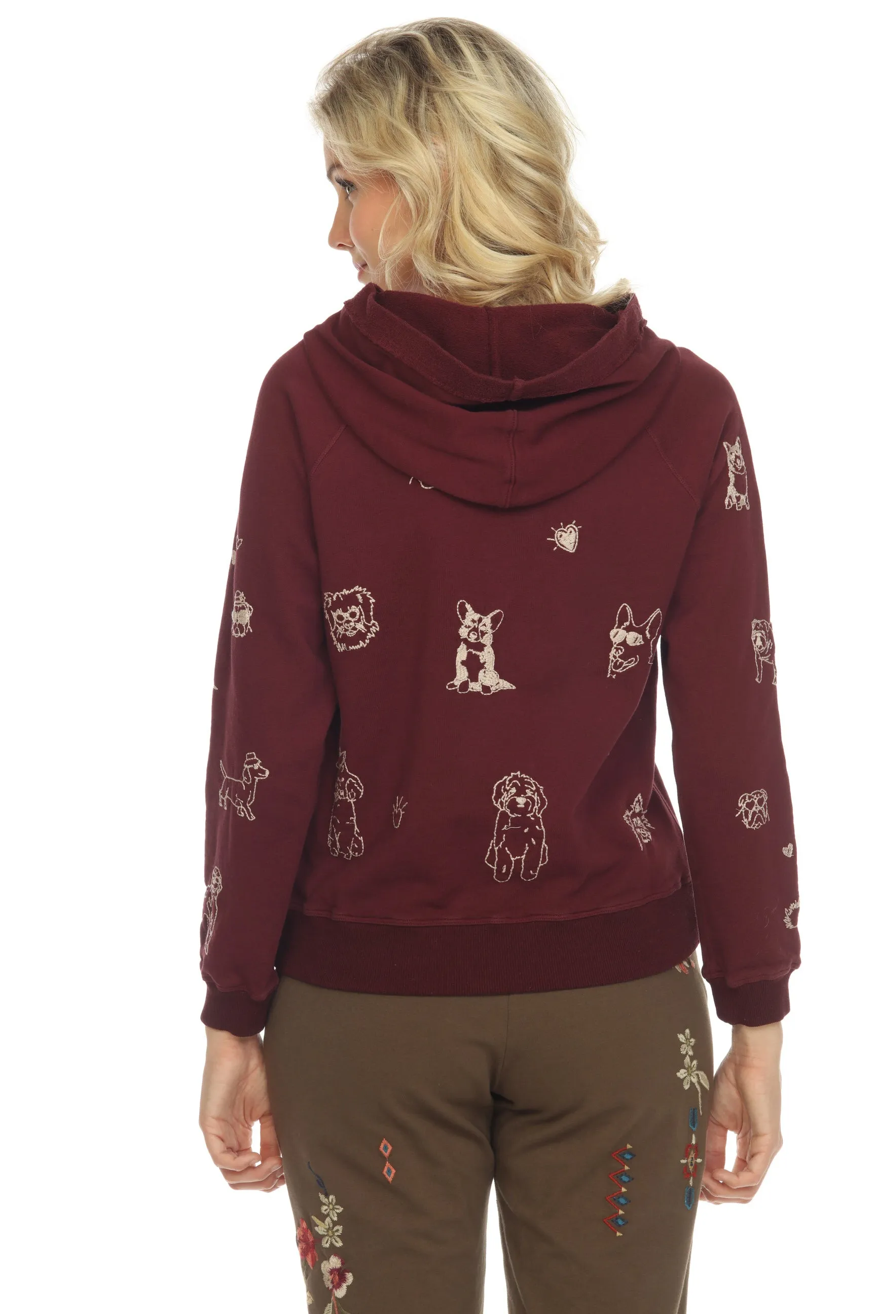 Johnny Was JWLA Tippi Cropped Hooded Sweatshirt Boho Chic J14622