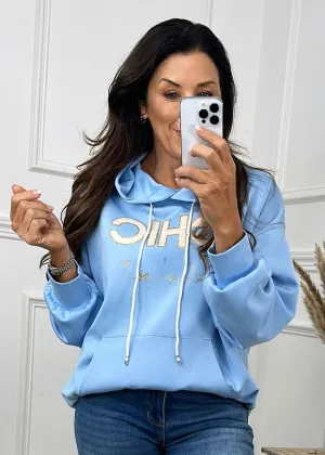 Karen Sky Blue CHIC LOVE Hoodie
