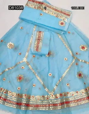 KOTA DORIA GOTTA PATTI LAHENGA in Sky blue