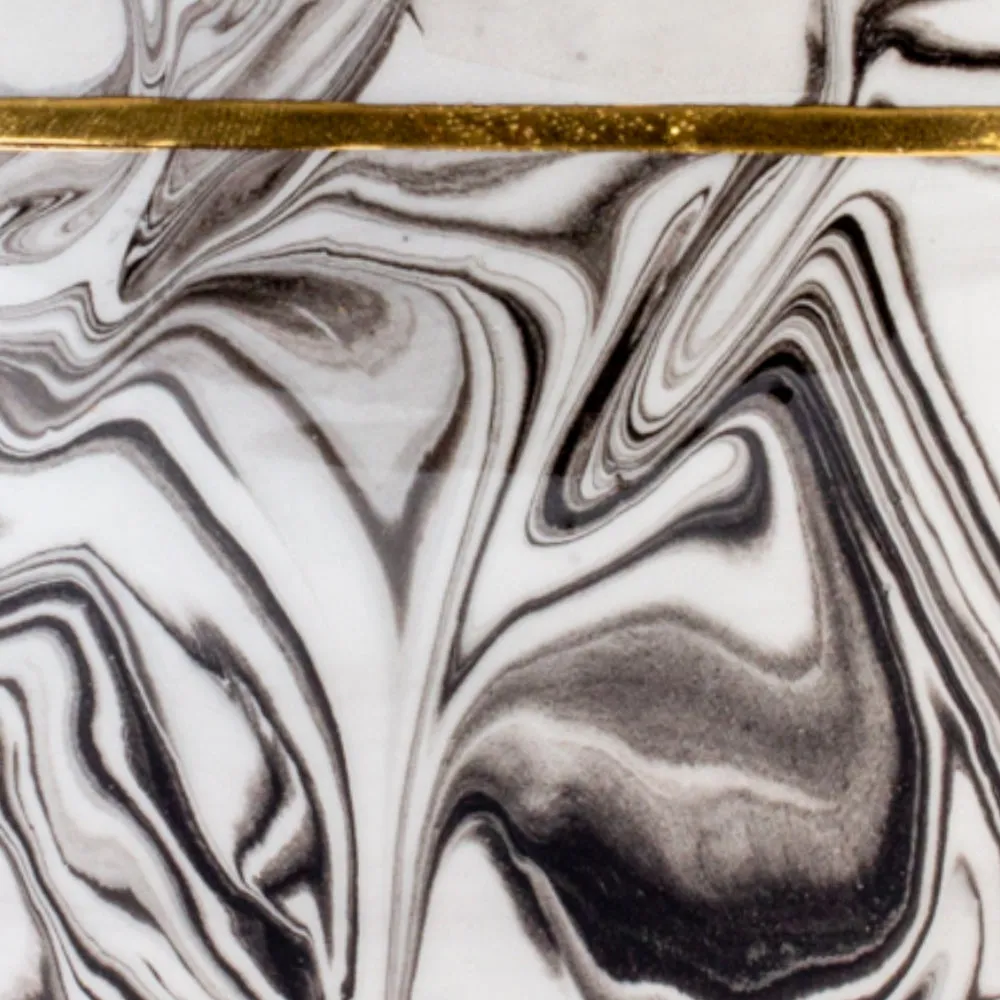 Large Handmade Marble Glazed Moroccan Bowls with 12K Gold Rim