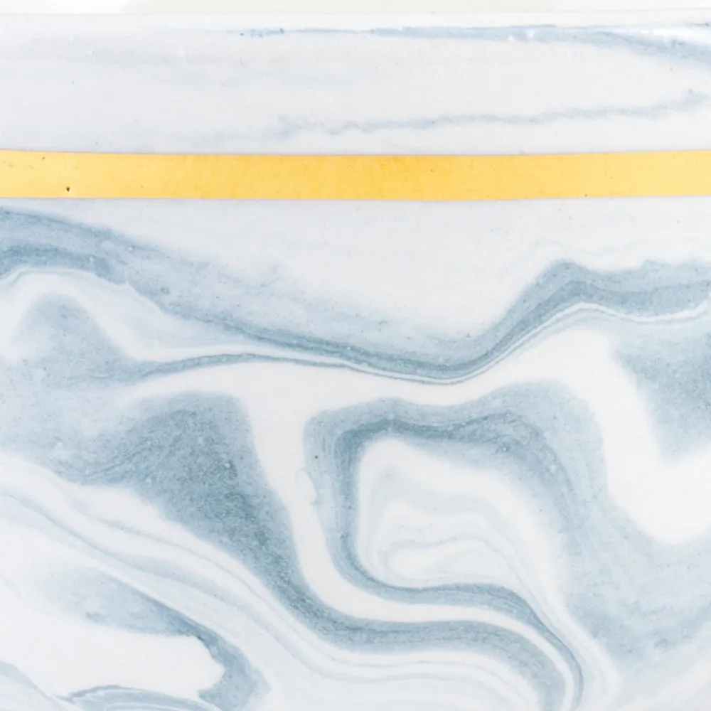 Large Handmade Marble Glazed Moroccan Bowls with 12K Gold Rim