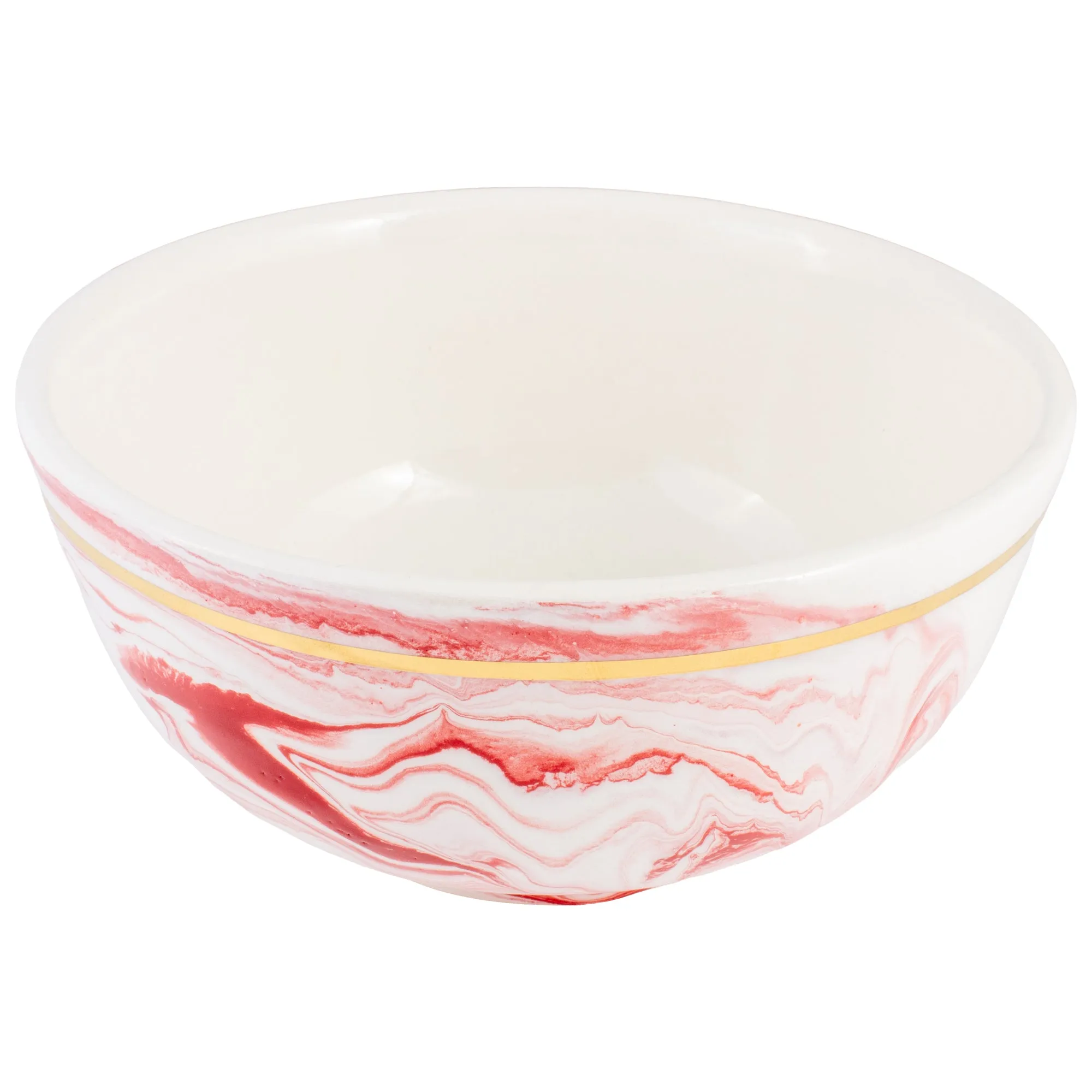 Large Handmade Marble Glazed Moroccan Bowls with 12K Gold Rim