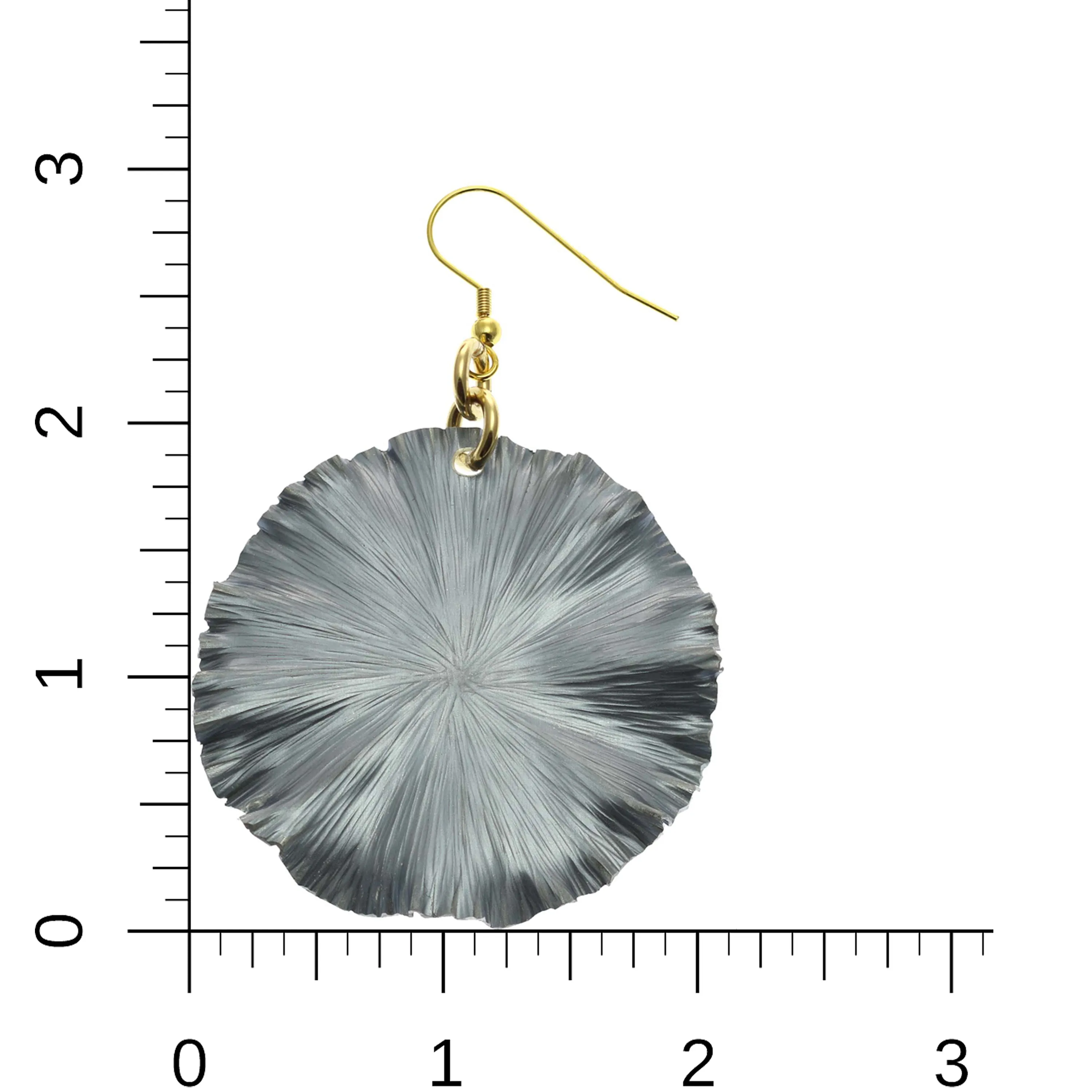 Large Lily Pad Anodized Aluminum Pewter Gray Leaf Earrings