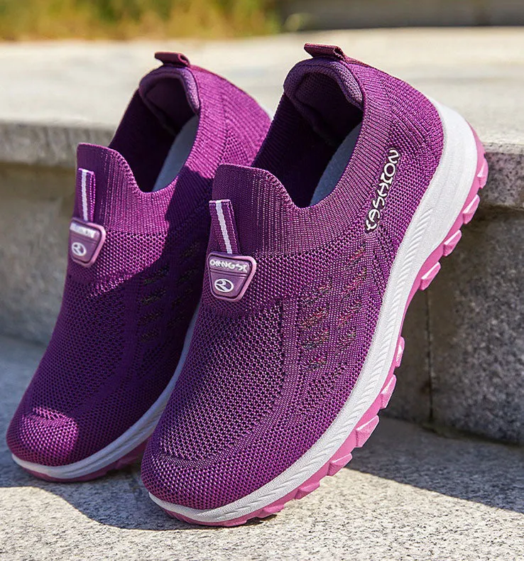 Lightweight and Breathable Women's Slip-On Sneakers for Running