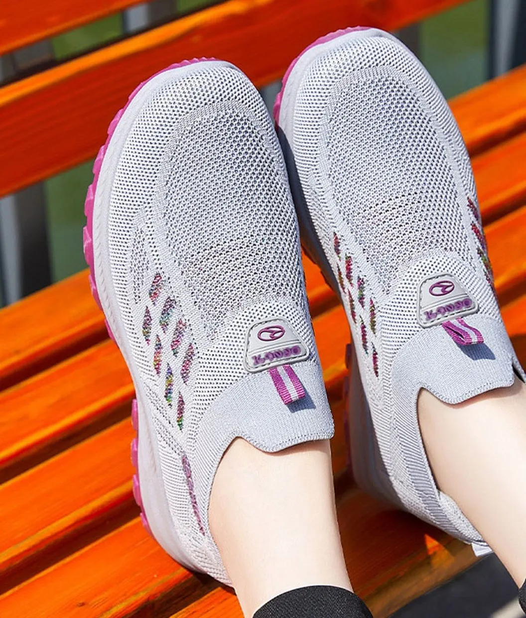 Lightweight and Breathable Women's Slip-On Sneakers for Running