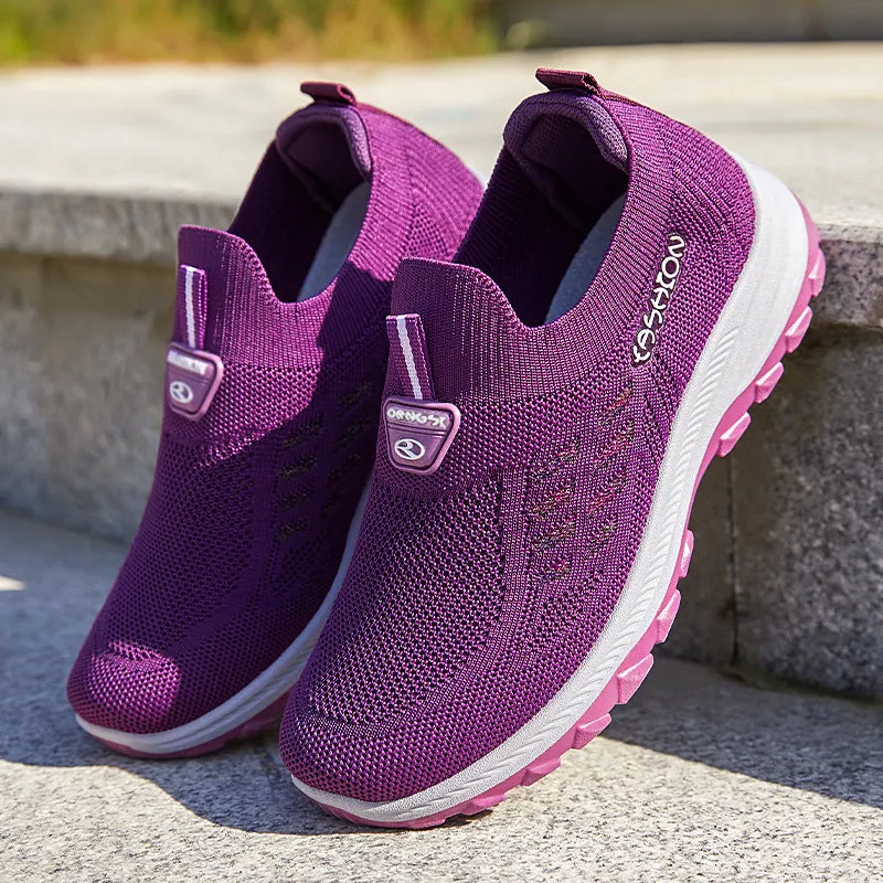 Lightweight and Breathable Women's Slip-On Sneakers for Running