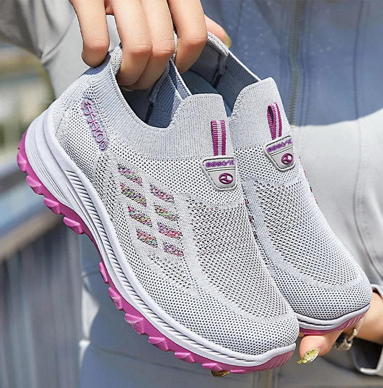 Lightweight and Breathable Women's Slip-On Sneakers for Running