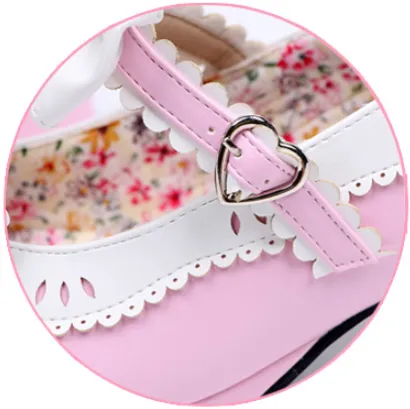 LOLITA STRAWBERRY BELLS BOW STRAP HIGH-HEELED SHOES     yc21023