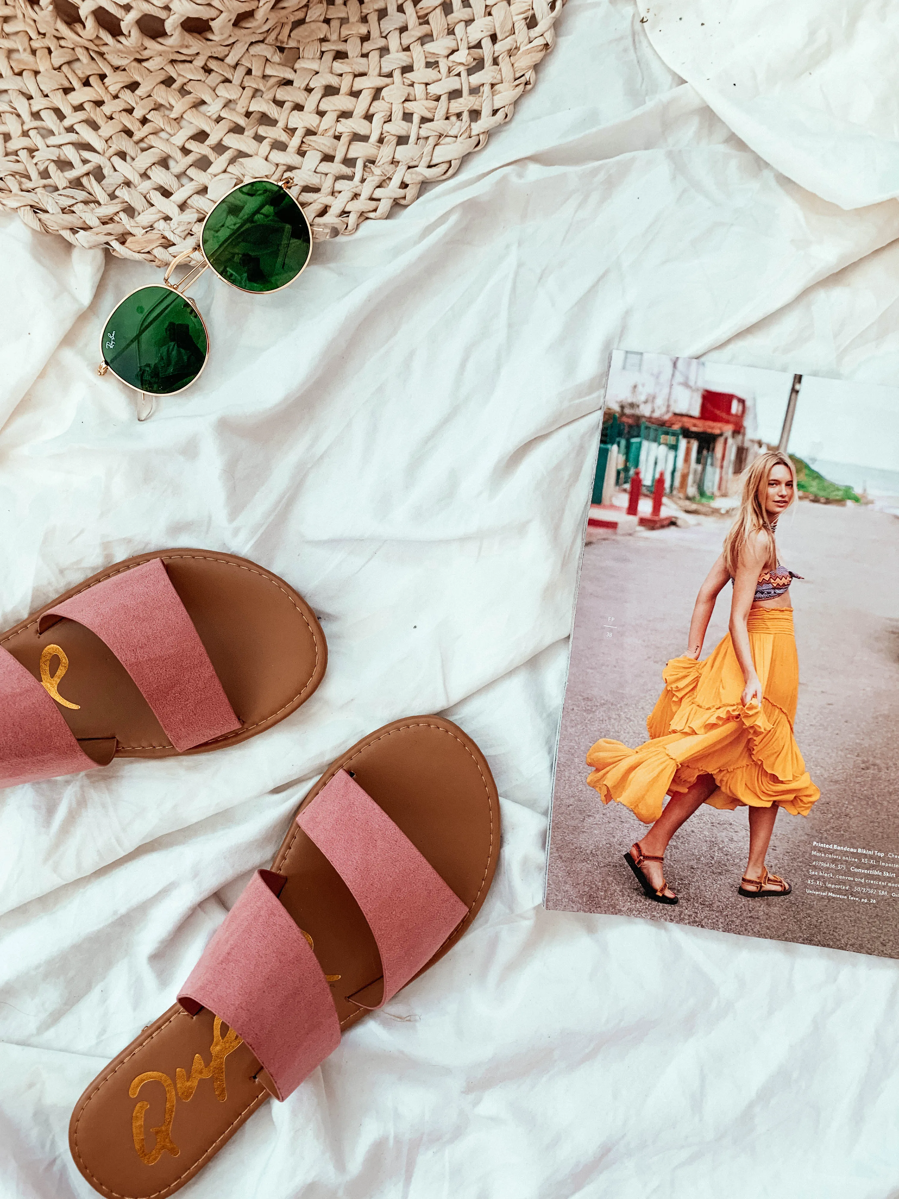 Lotus Suede Slide Sandal