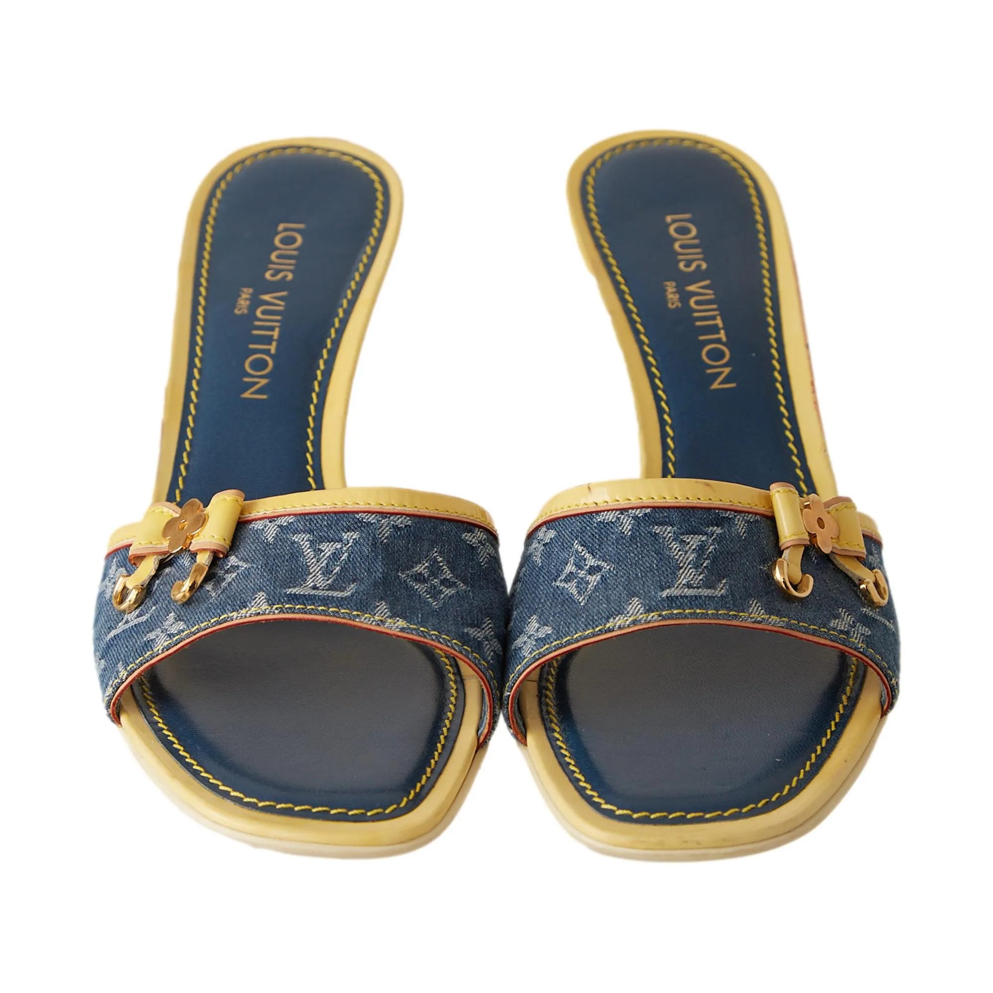 Louis Vuitton Denim Monogram Kitten Heels