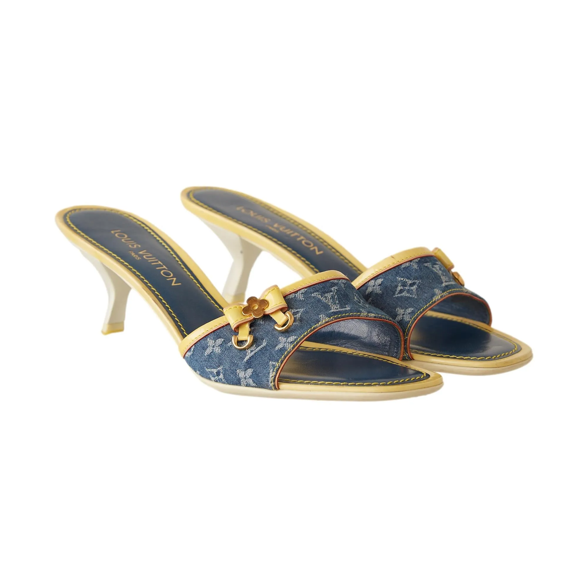 Louis Vuitton Denim Monogram Kitten Heels