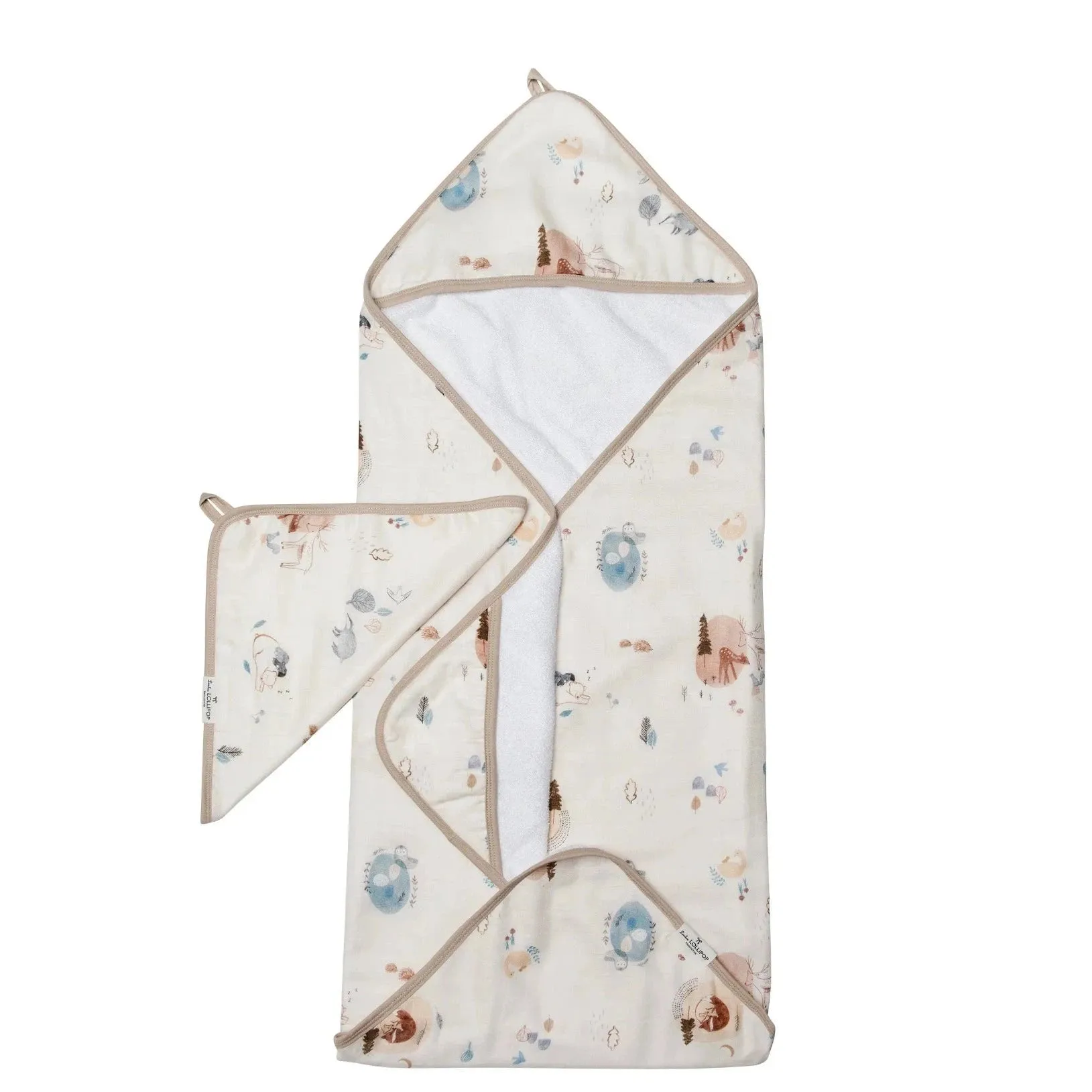 Loulou Lollipop Hooded Towel Set - Cozy Forest