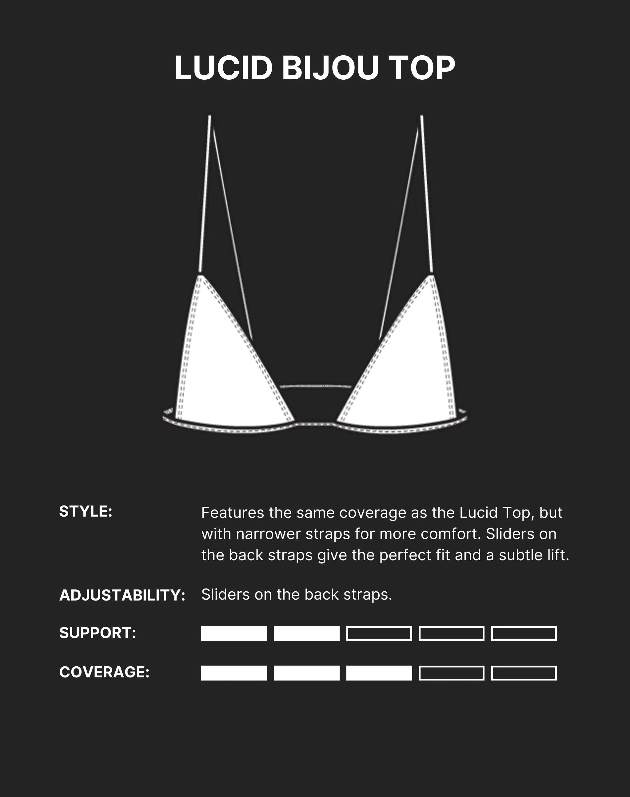 LUCID BIJOU BIKINI TOP - Dark Seas Black