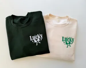 Lucky Embroidered Sweatshirt with Bow