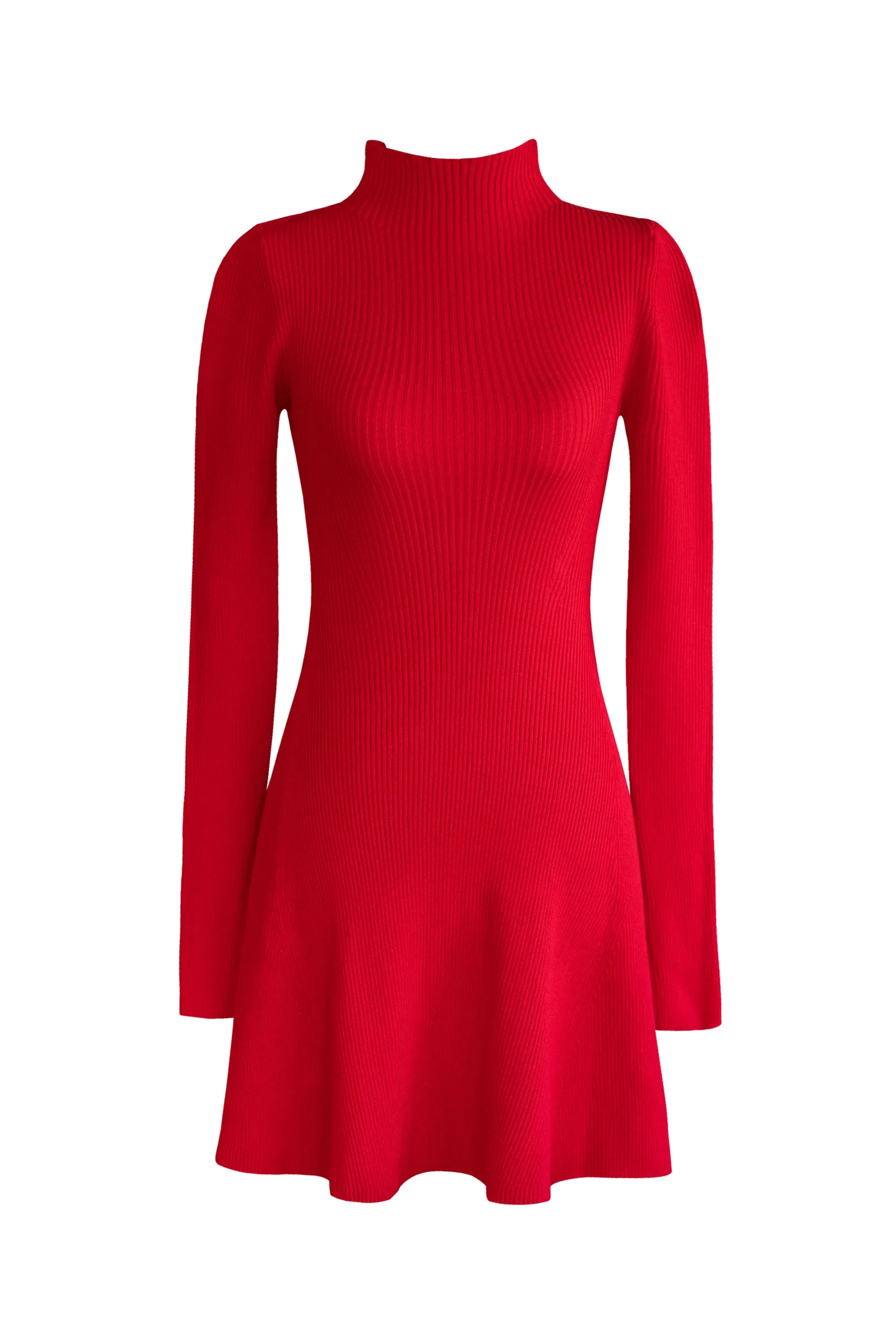 Lucy Red Mock Neck Dress