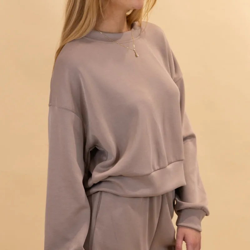 Luxe Lounge Cropped Crewneck Sweatshirt