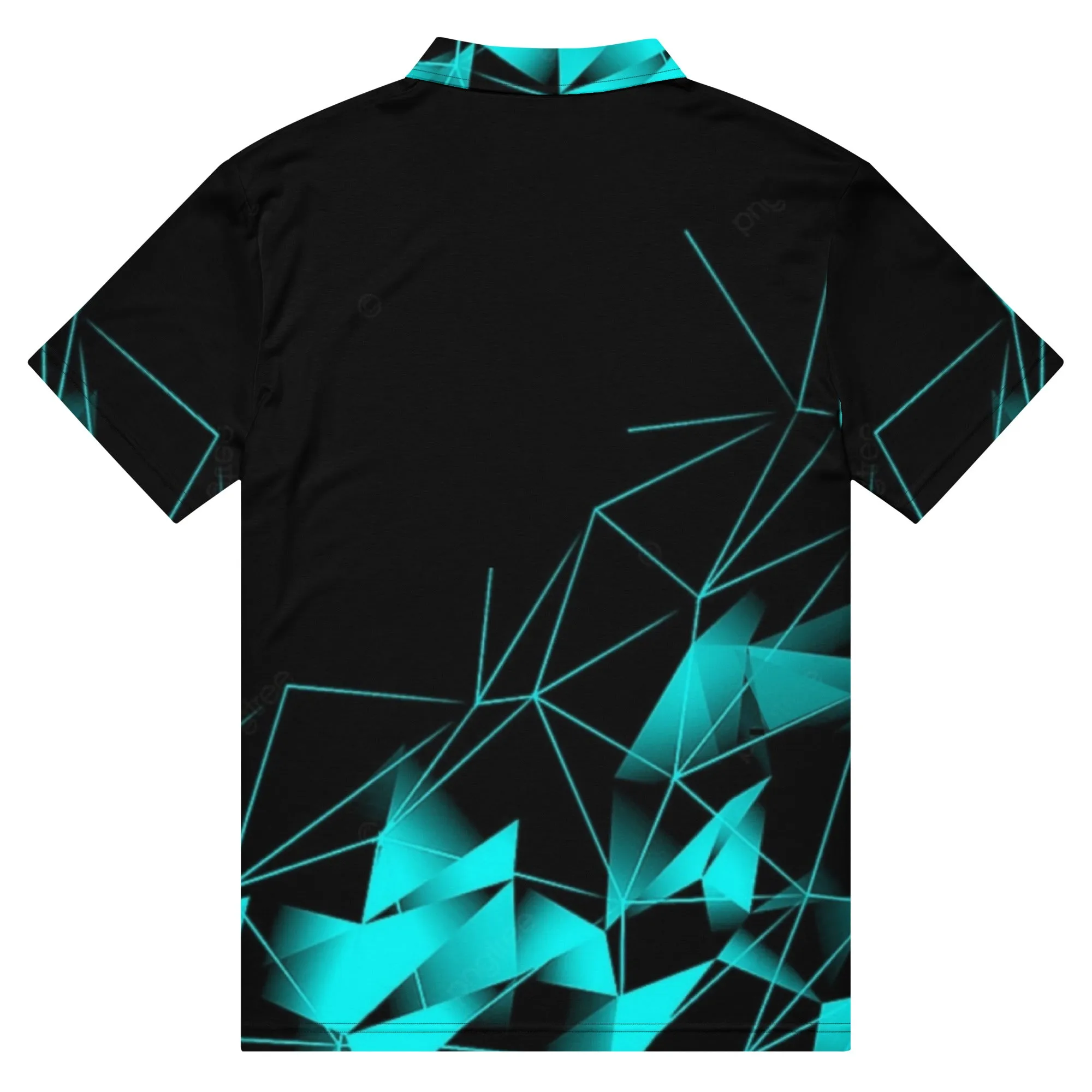 Maadish | Men’s slim fit black and turquoise polo
