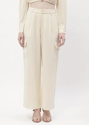 Madame Solid Beige Mid Rise Cargo