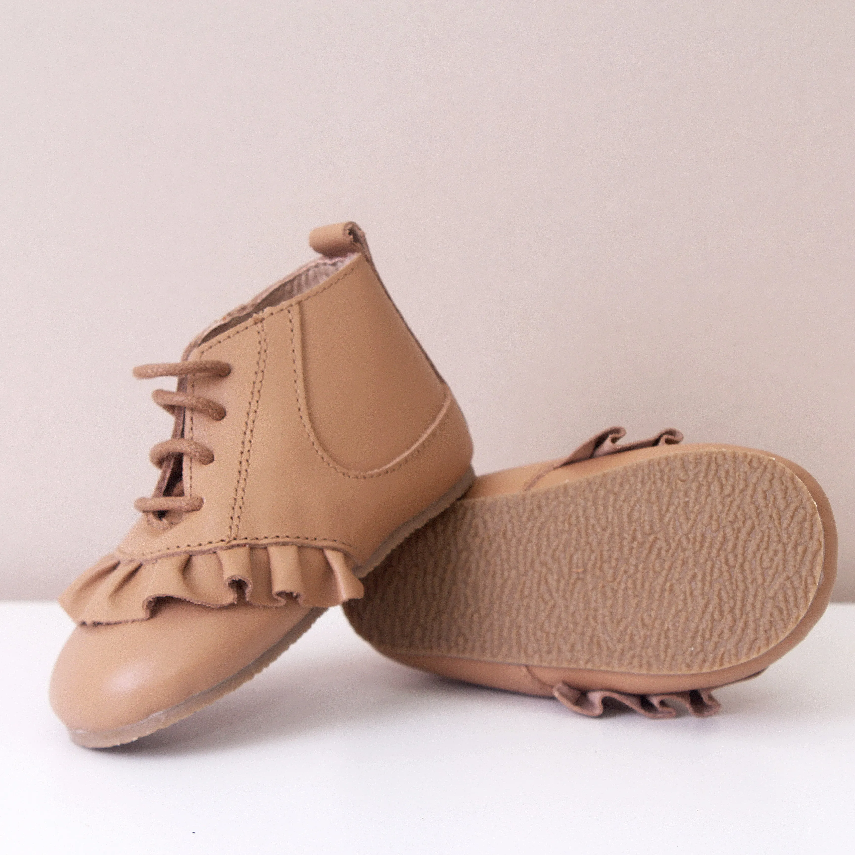 Marlowe Frill Tan Girls Boots