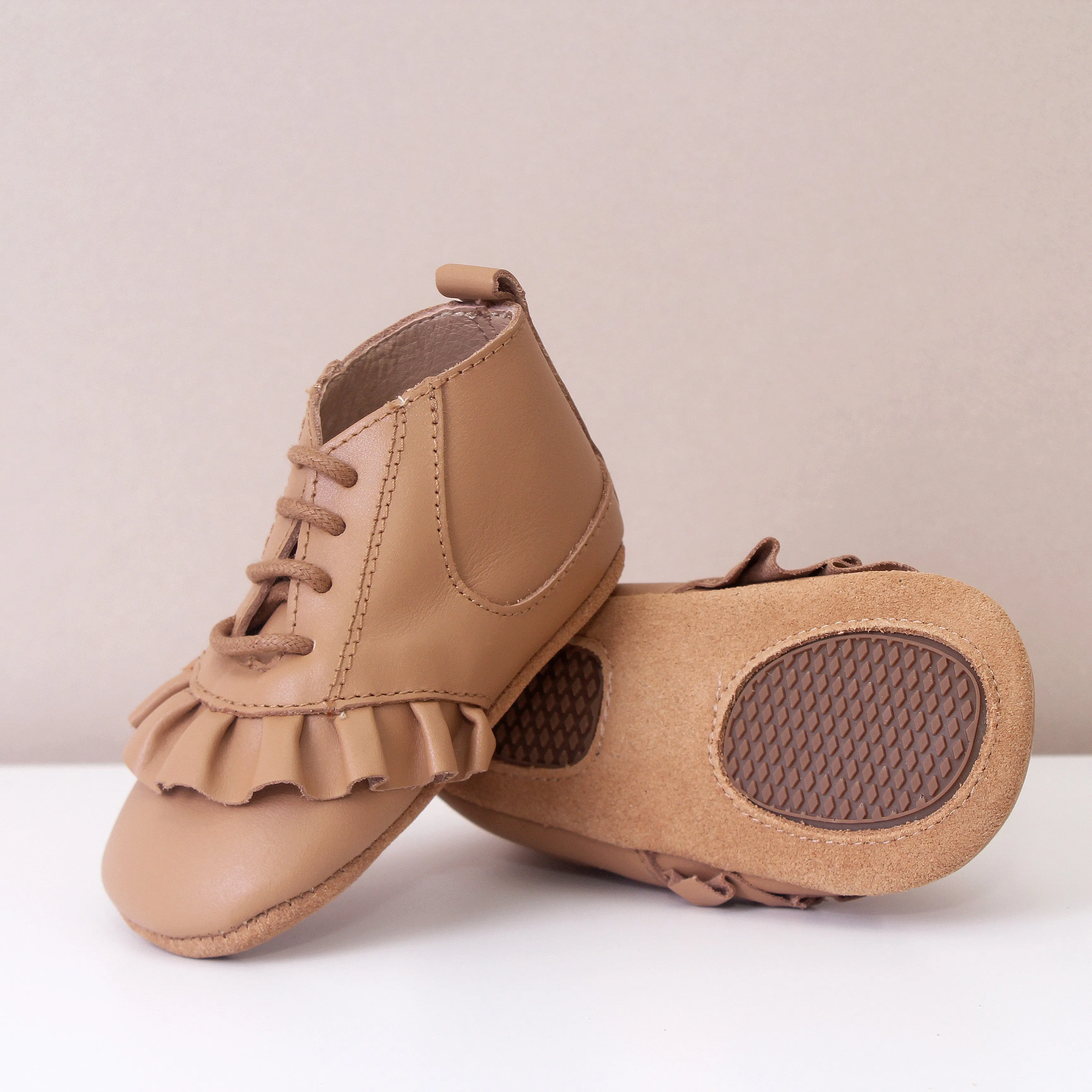Marlowe Frill Tan Girls Boots