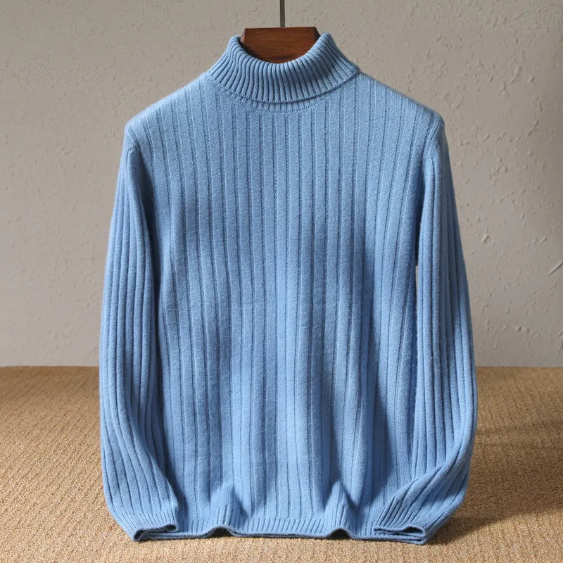 Massimo Ribbed Turtleneck Sweater
