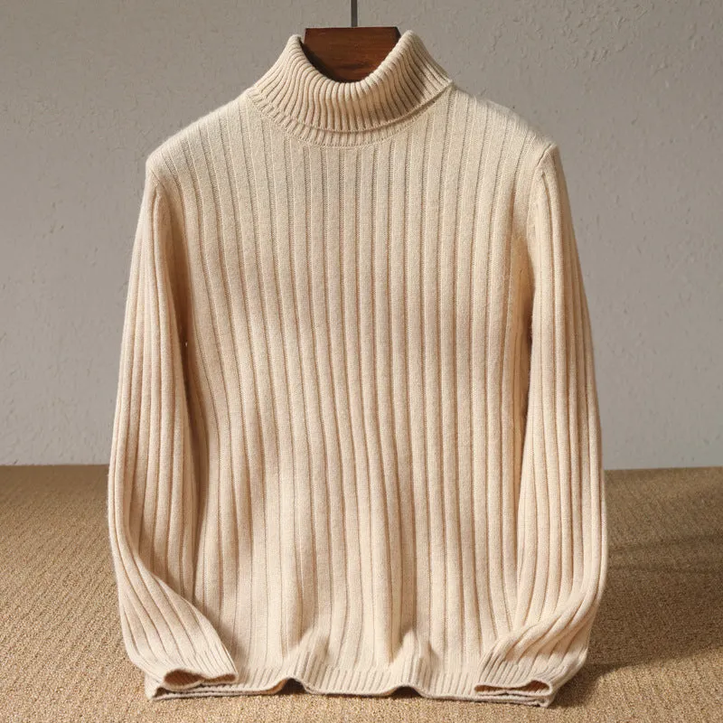 Massimo Ribbed Turtleneck Sweater