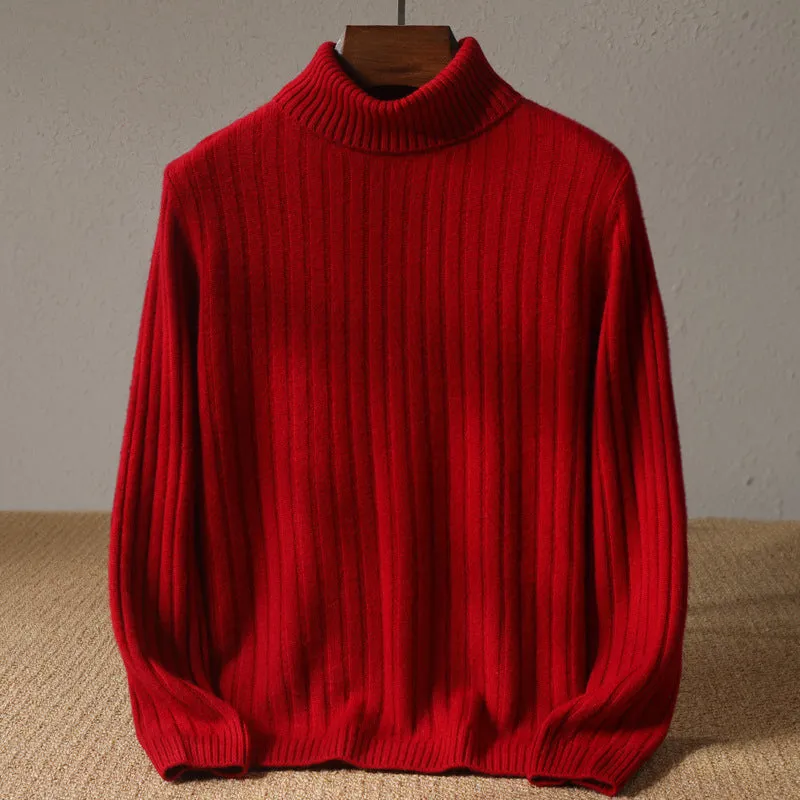 Massimo Ribbed Turtleneck Sweater