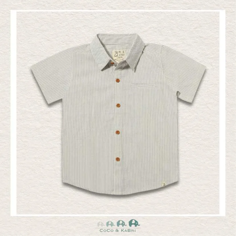 Me & Henry Grey/White Thin Double Stripe Newport Woven Shirt
