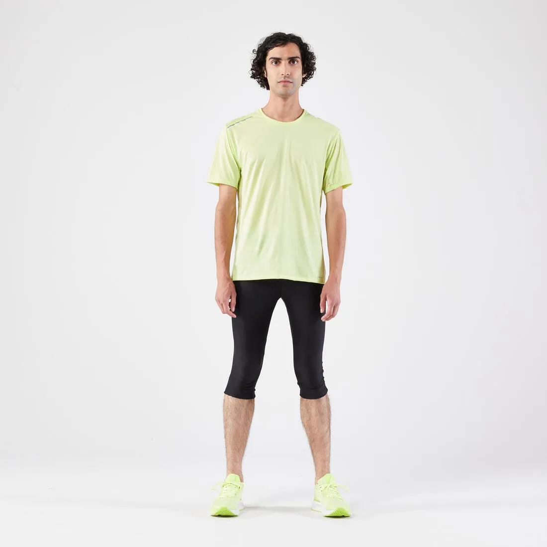 Men's Running 3/4 Tights - Kiprun Run 100 Black