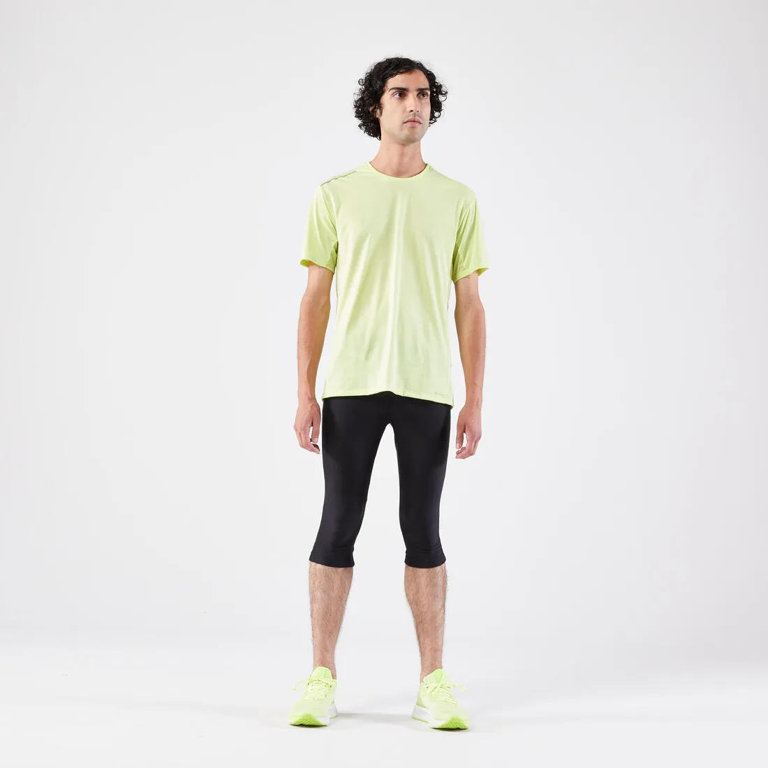 Men's Running 3/4 Tights - Kiprun Run 100 Black