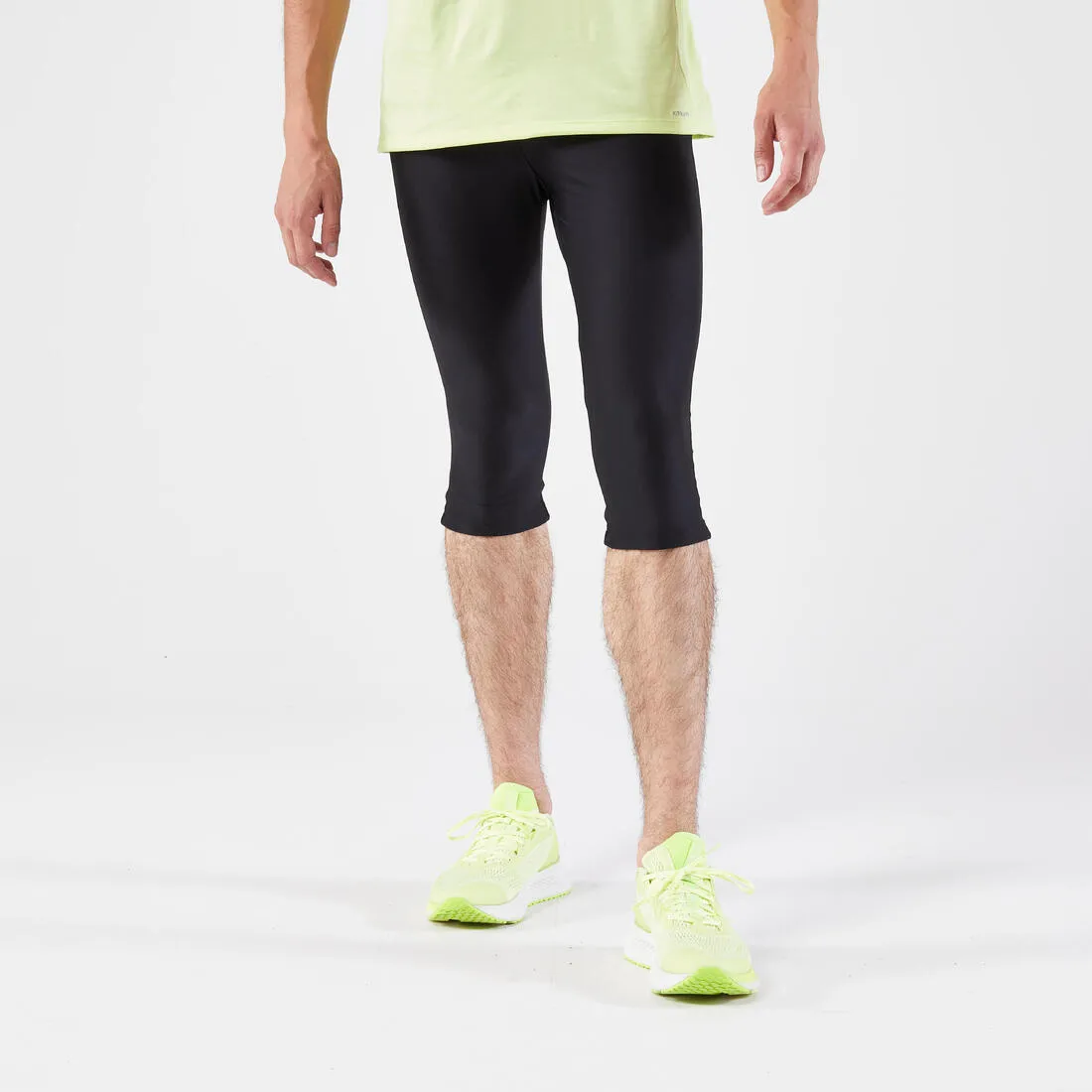 Men's Running 3/4 Tights - Kiprun Run 100 Black
