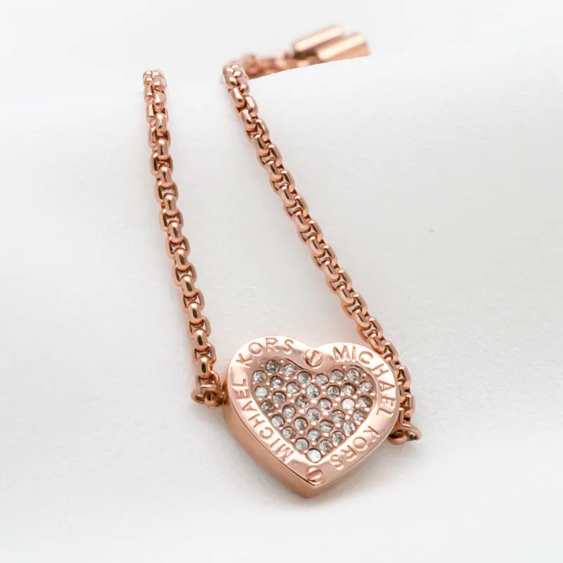 Michael Kors Chic Clear Crystals Rose Gold Adjustable Bracelet