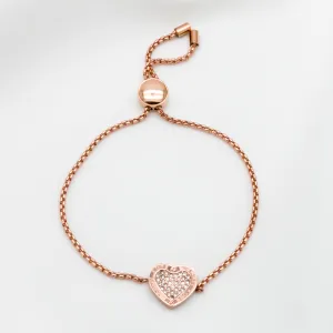 Michael Kors Chic Clear Crystals Rose Gold Adjustable Bracelet