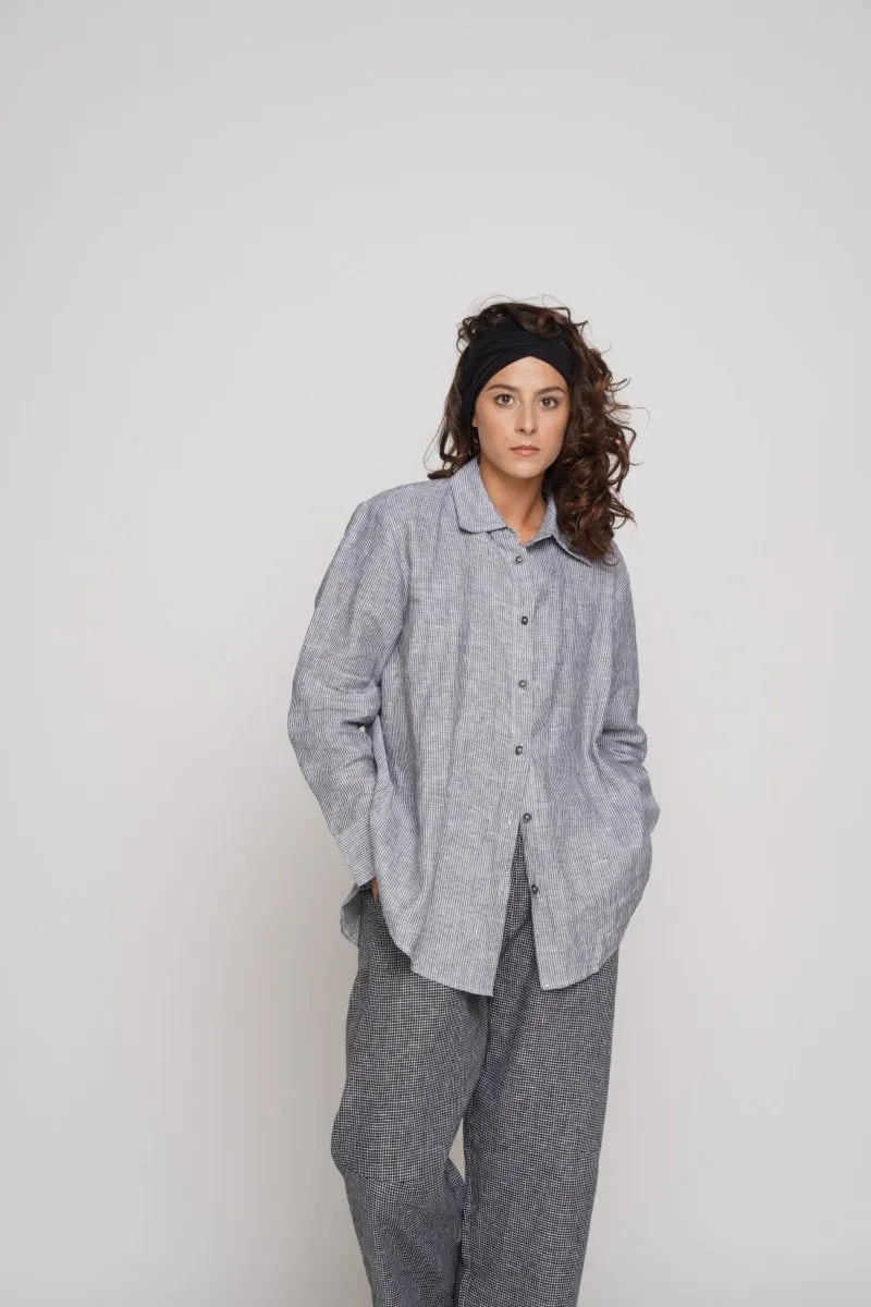 Micro Striped Button-Up Shirt