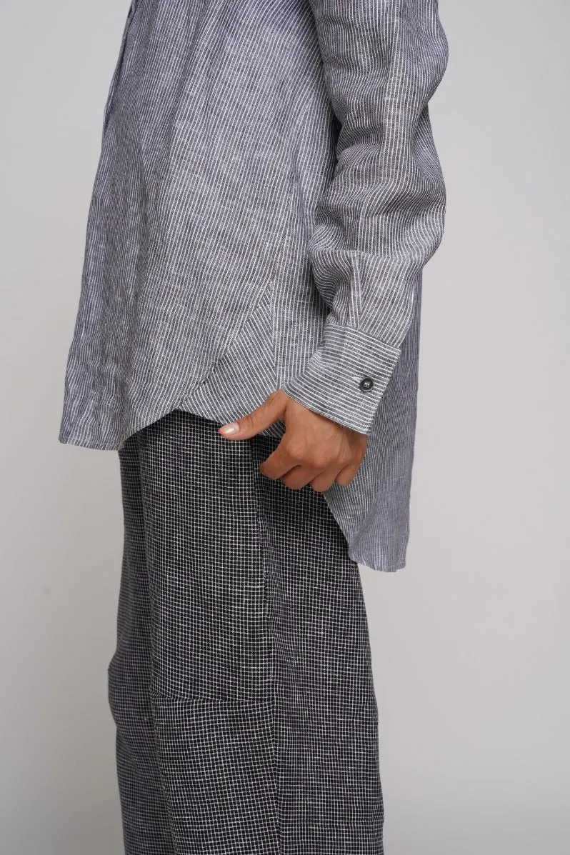 Micro Striped Button-Up Shirt