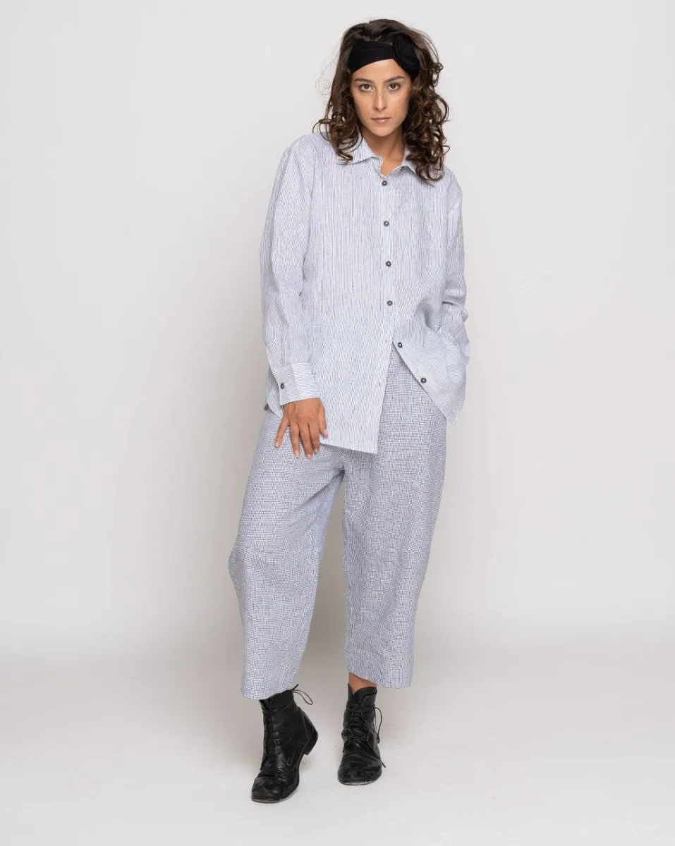 Micro Striped Button-Up Shirt