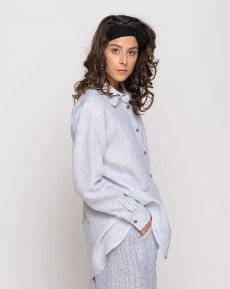 Micro Striped Button-Up Shirt