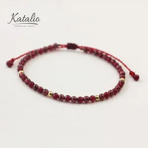 Natural Garnet Beaded Bracelet